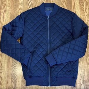 Zara Navy lightweight Rare Diamond Bomber Jacket